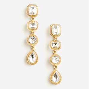 J.Crew | Geometric Acetate Drop Earrings | Crystal | 3” Length